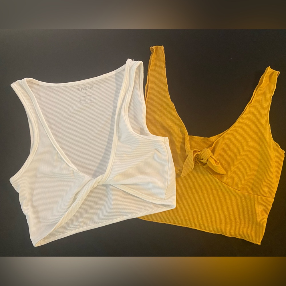SHEIN Crop Tops! White and Gold Small